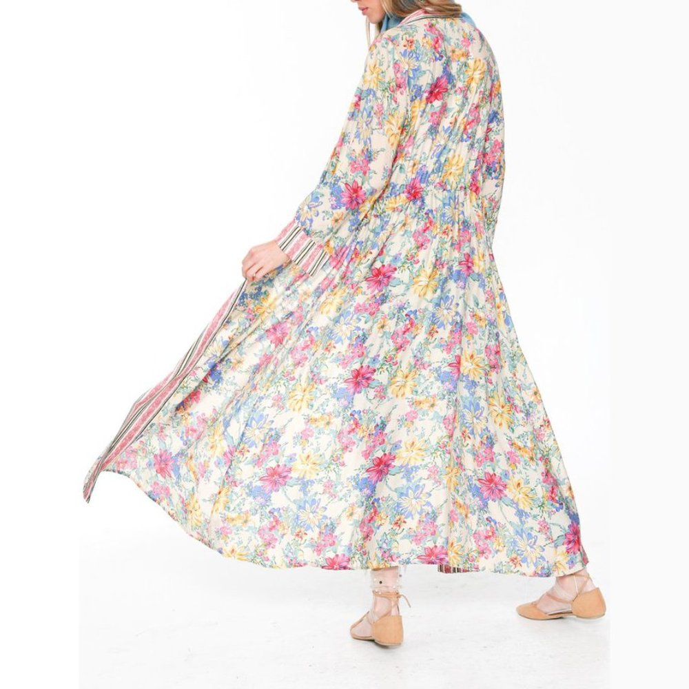 Aratta I Will Meet You at Maxi Duster NWT • Reg $182 • Floral • Multi-Stripe - Picture 2 of 6